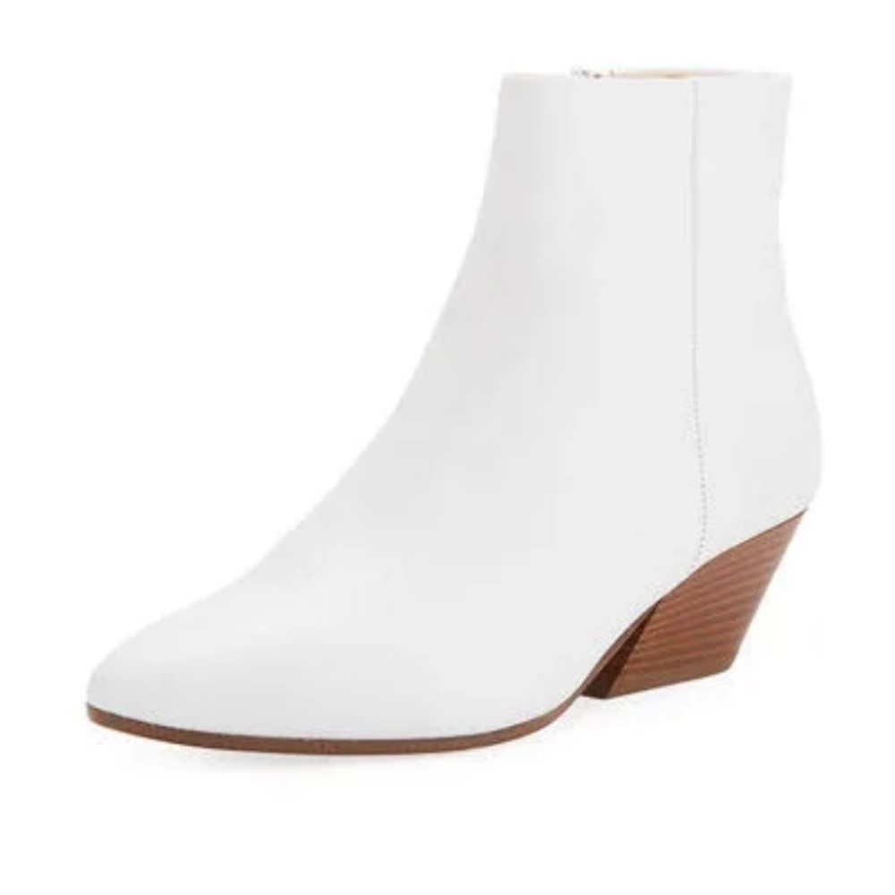 Vince white leather ankle boots size 9